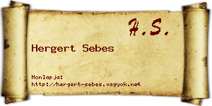 Hergert Sebes névjegykártya